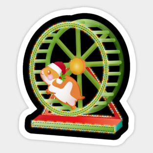 christmas santa hamster Sticker